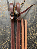 Split Leather Reins 1/2 inch, Hot Oiled, Weighted Ends