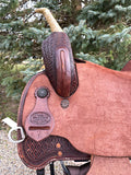 New 15 inch JB Heritage Barrel Saddle with copper dots and burst conchos
