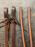 Split Leather Reins 5/8 inch, Hot Oiled, Weighted Ends