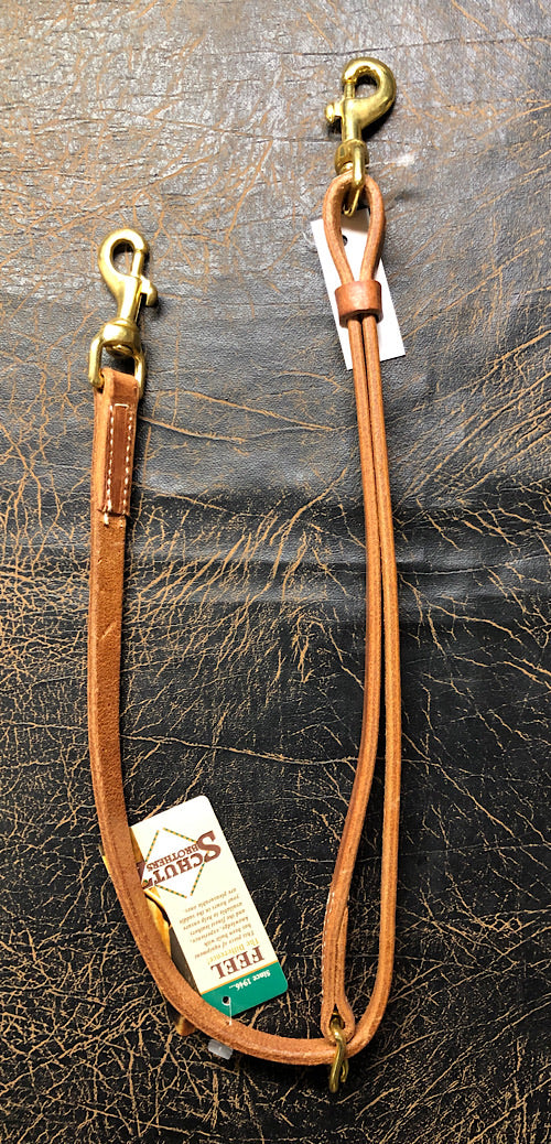 Harness Leather Tie Down Strap 5/8 inch wide with Brass Hardware