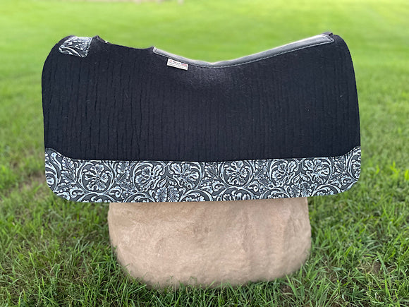 5 Star Saddle Pad Black 7/8 inch Grey Cowboy Tool FL 30x28