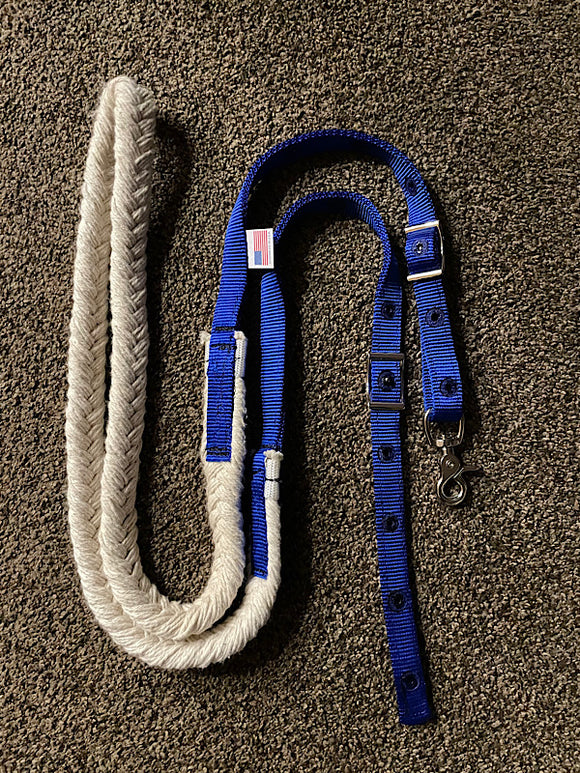 Parker Cotton Rein with Royal Blue Nylon Ends