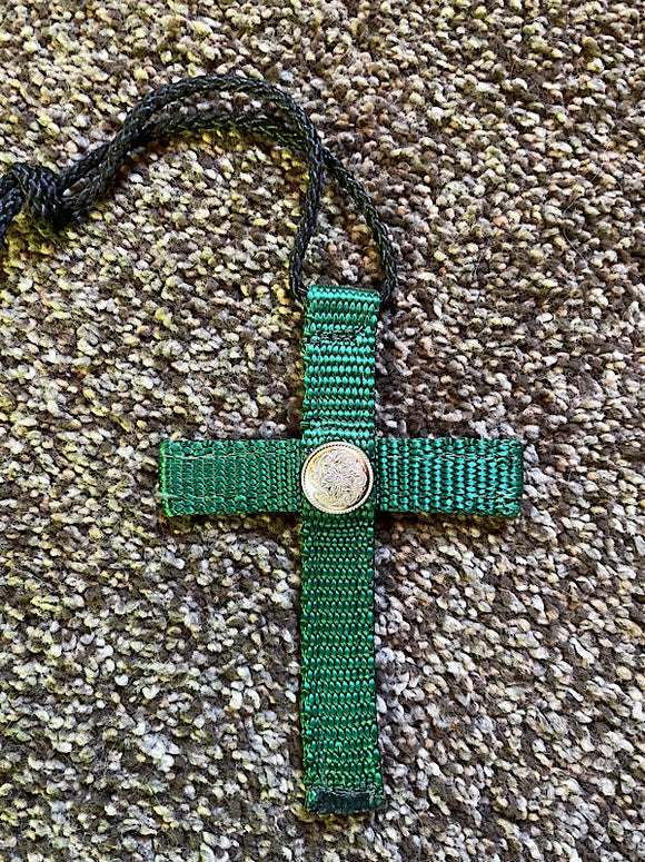 Saddle Cross with Concho, Hunter Green