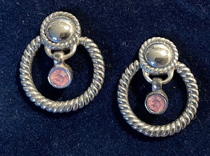 Montana Silversmiths Earrings Pink Twisted Rim Dangle ER963PK
