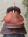 New 15 inch JB Heritage Barrel Saddle with copper dots and burst conchos