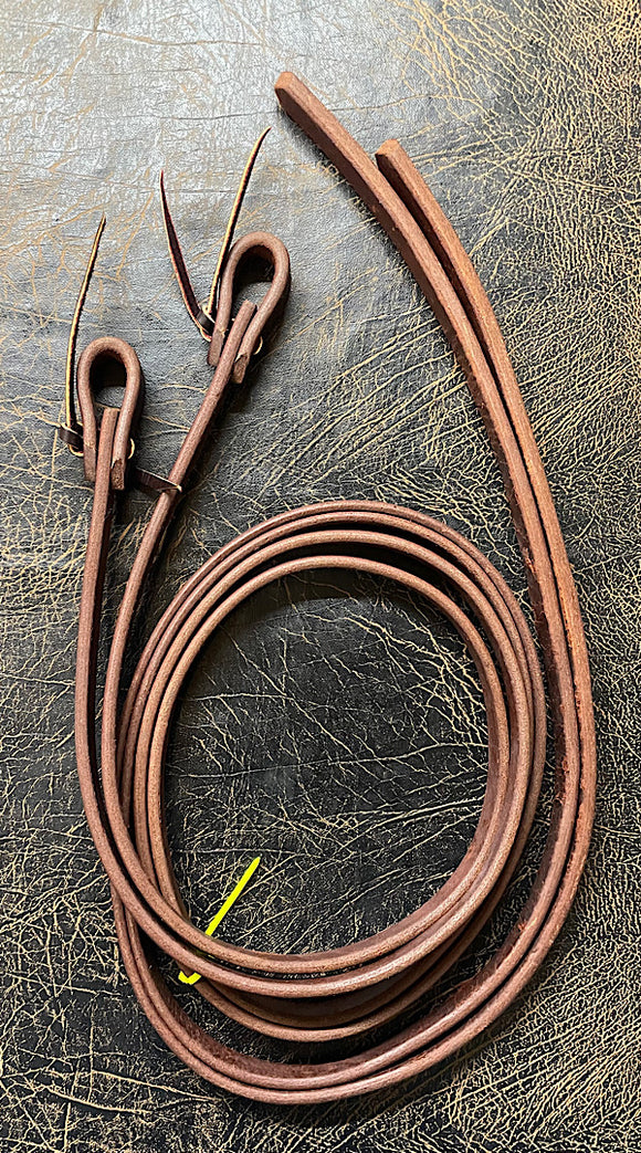 Split Leather Reins 3/4 inch, Hot Oiled, Weighted Ends