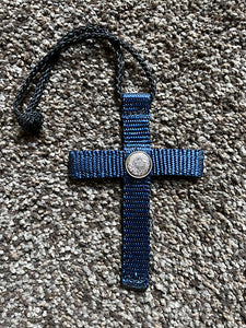 Saddle Cross with Concho, Navy Blue