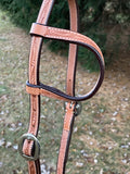 Professionals Choice Single Ear Headstall with Natural Vine Tooling 3P1027-N