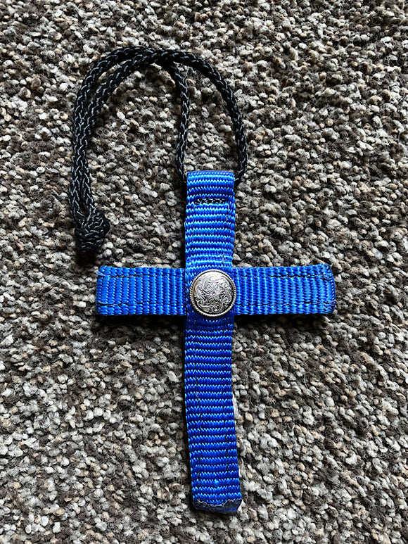 Saddle Cross with Concho, Royal Blue