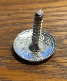 Wood Screw Engraved Concho for Saddle 1 inch, used
