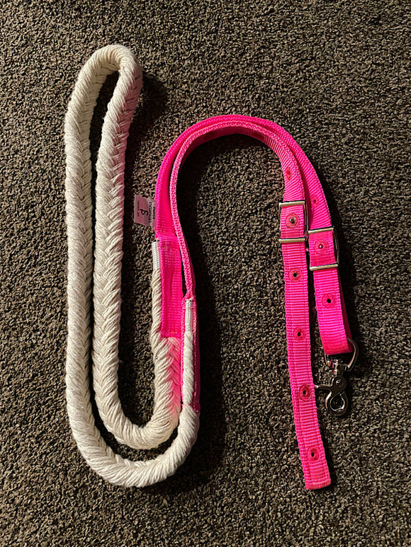 Parker Cotton Rein with Hot Pink Nylon Ends