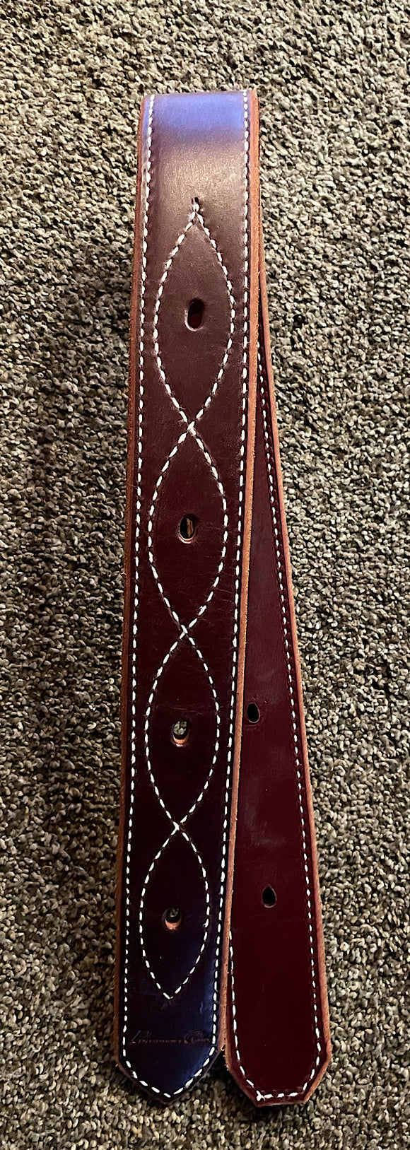 Professionals Choice doubled and stitched, burgundy leather off billet