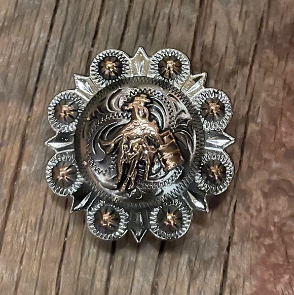 Barrel Racer Concho, Antiqued Berry, 1-1/4 inch