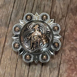 Barrel Racer Concho, Antiqued Berry, 1-1/4 inch
