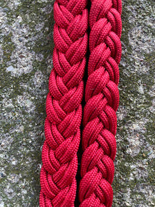 Braided Adjustable Single Knot Pony Rein, Red