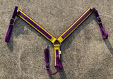 Horse Nylon Breast Collar, Purple and Golden Yellow