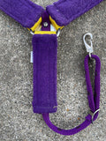 Horse Nylon Breast Collar with Center Concho, Purple and Golden Yellow