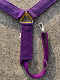 Horse Nylon Breast Collar, Purple and Golden Yellow