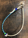 Deluxe Lariat Rope Braided Over & Under Whip Blue/Lime Green