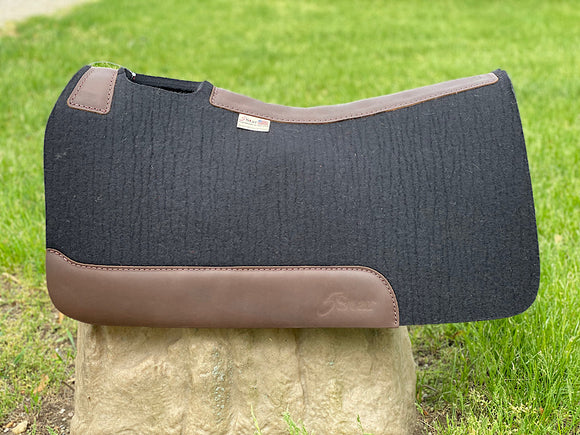 5 Star Saddle Pad Black 3/4 inch Dark Brown wear leathers 30x28