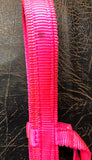 Horse size Parker nylon one inch noseband  Hot Pink with 2 black spots