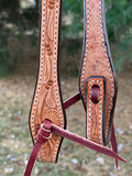 Professionals Choice Single Ear Headstall with Natural Vine Tooling 3P1027-N