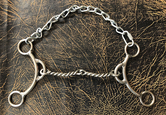 L&W Mikey Bit Short Shank Twisted Wire Snaffle 16