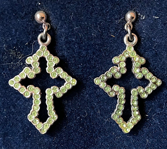 Montana Silversmiths Earrings Lime Cross Silhouette ER960GR