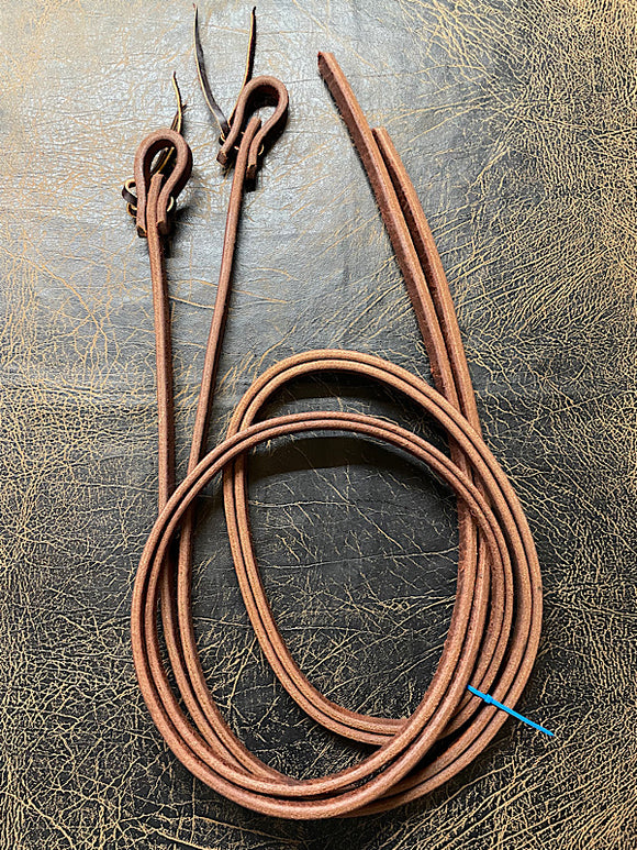 Split Leather Reins 1/2 inch, Hot Oiled, Weighted Ends