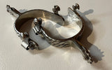 Mens Abetta Double Twist Roping Spurs Stainless Steel with Stainless Rowels